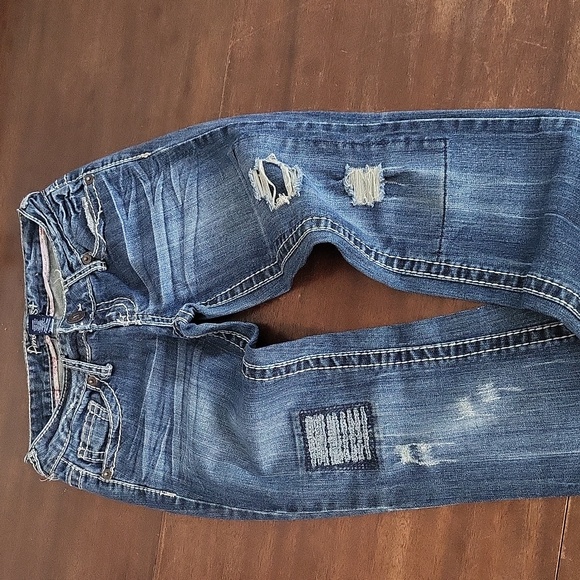 Amethyst Jeans distressed wide leg mid rise - Picture 1 of 17